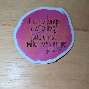 Source Unknown Pink and Orange Faith Sticker - Galatians 2:20